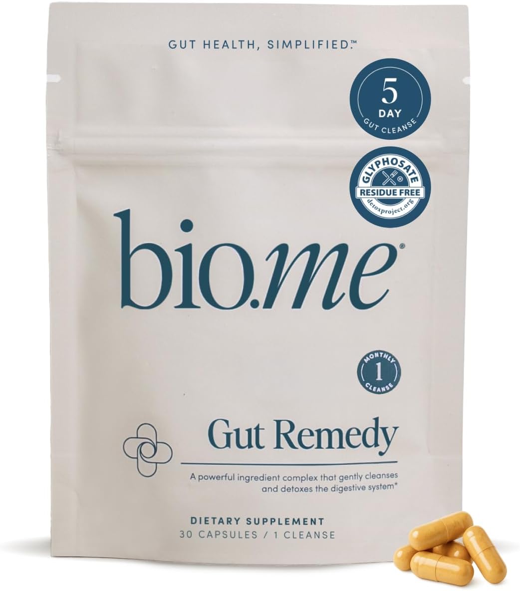Biome Gut Remedy Capsules (5 Day Cleanse, 1 Round, 30 Capsules) Gut Reset with Magnesium Citrate, Berberine, Immunolin, L-Glutamine - Reset Digestive System, Rebalance Microbiome (1 Month Supply)