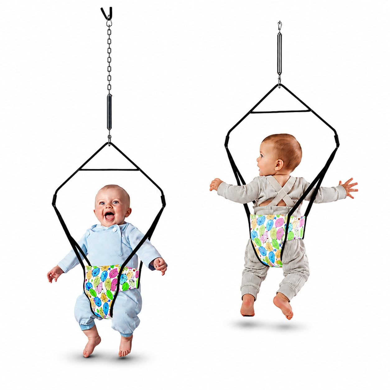 Vparents 2 in 1 Baby Toddler Jumper Cum Baby Walking Harness Function, Fun Activity for 6-12 Months Baby Infant (Blue)-picture-0
