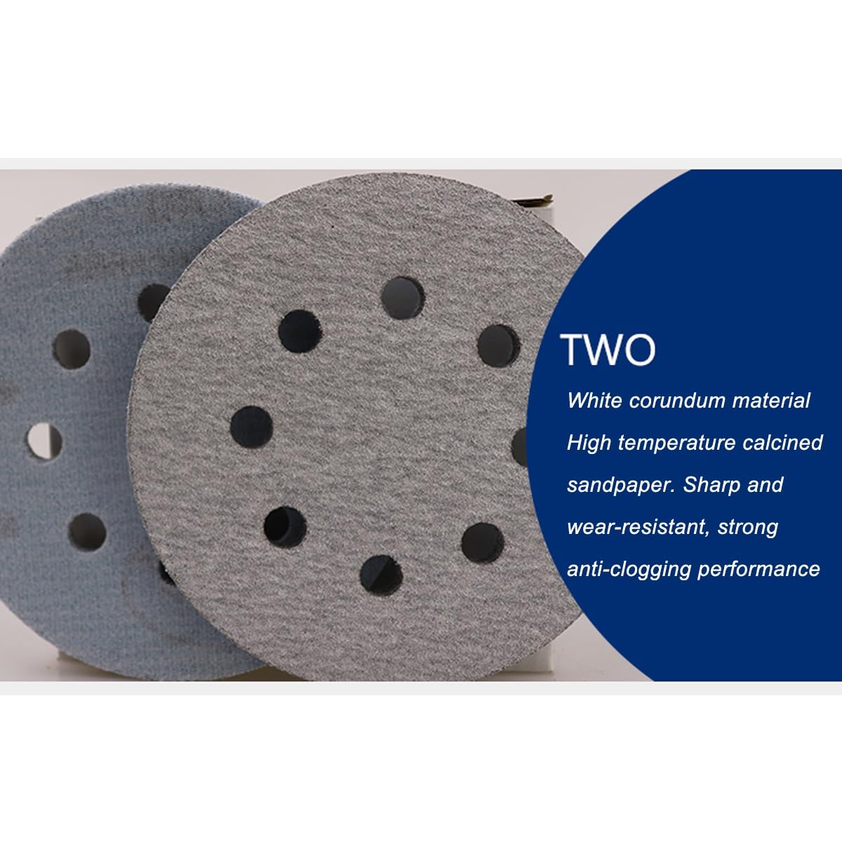 100 Stück 5-Zoll-Schleifscheiben-Pads – 6- und 8-Loch-Klett-Schleifpapier-Sortiment for Exzenterschleifer(80grit 6 holes)