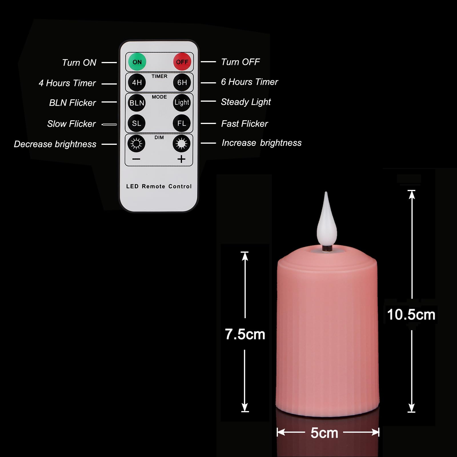 thumbnail: ZIYOUDOLI LED Kaarsen Set Van 6 - Met Afstandsbediening, Timer, Waterdicht, Voor Binnen & Buiten