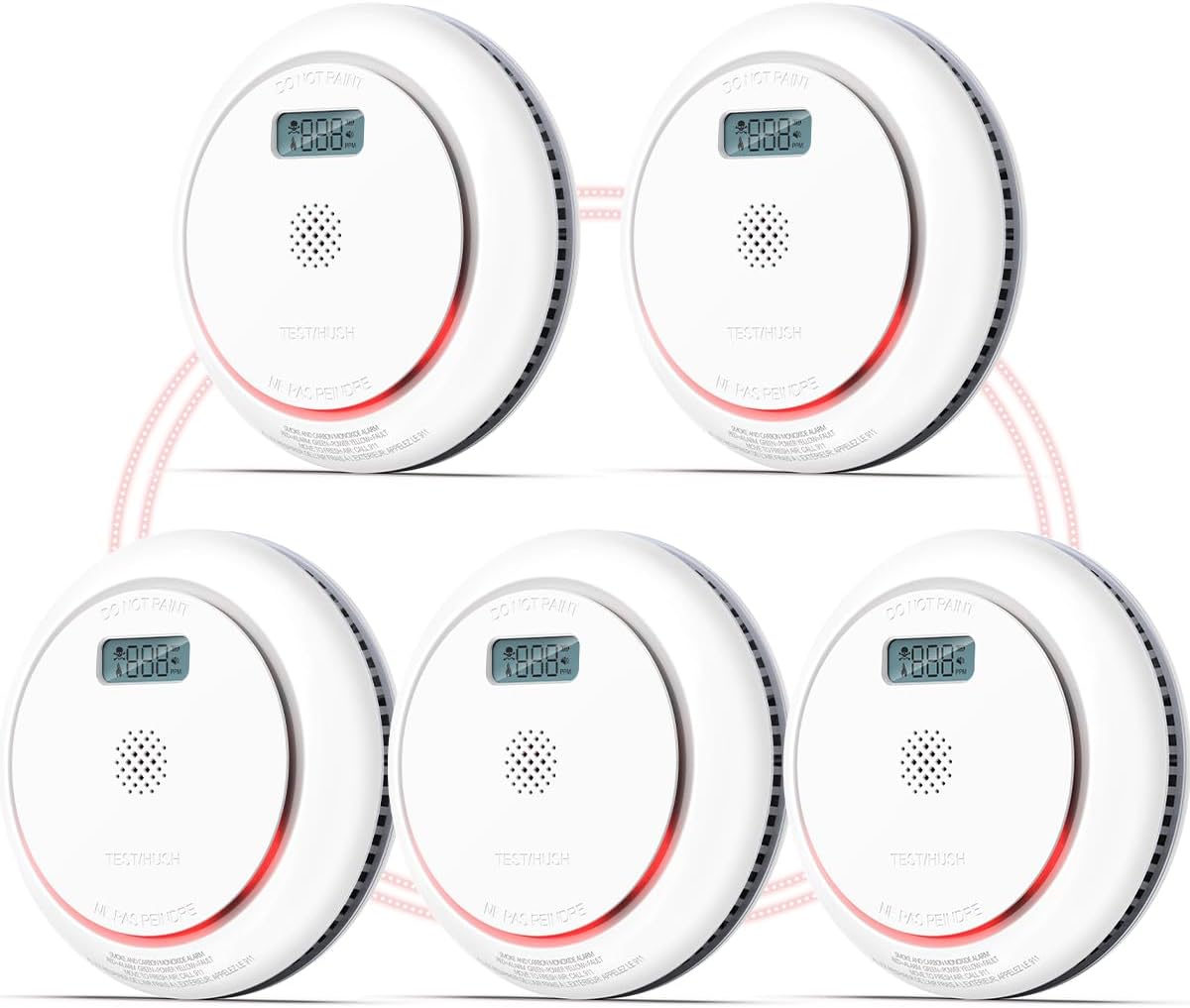 SITERWELL Smoke and Carbon Monoxide Detector with LCD Display, Smoke