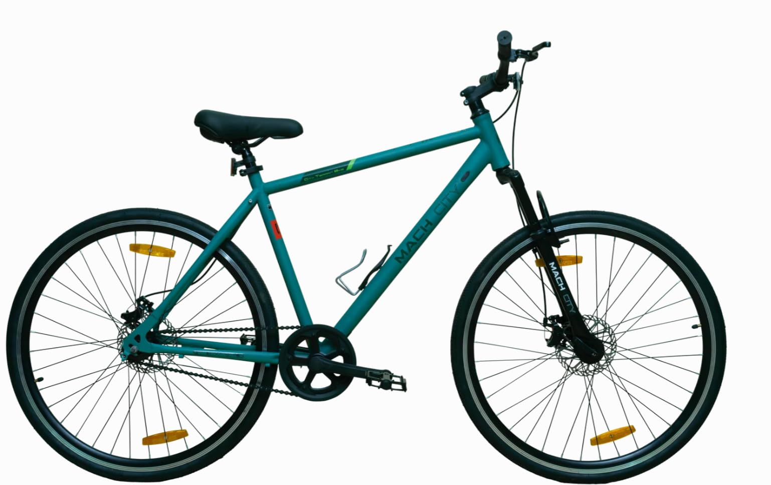 Mach City Montreal FX Single Speed Super Premium with Front Shock Dual Disc Hybrid Bike-image-33