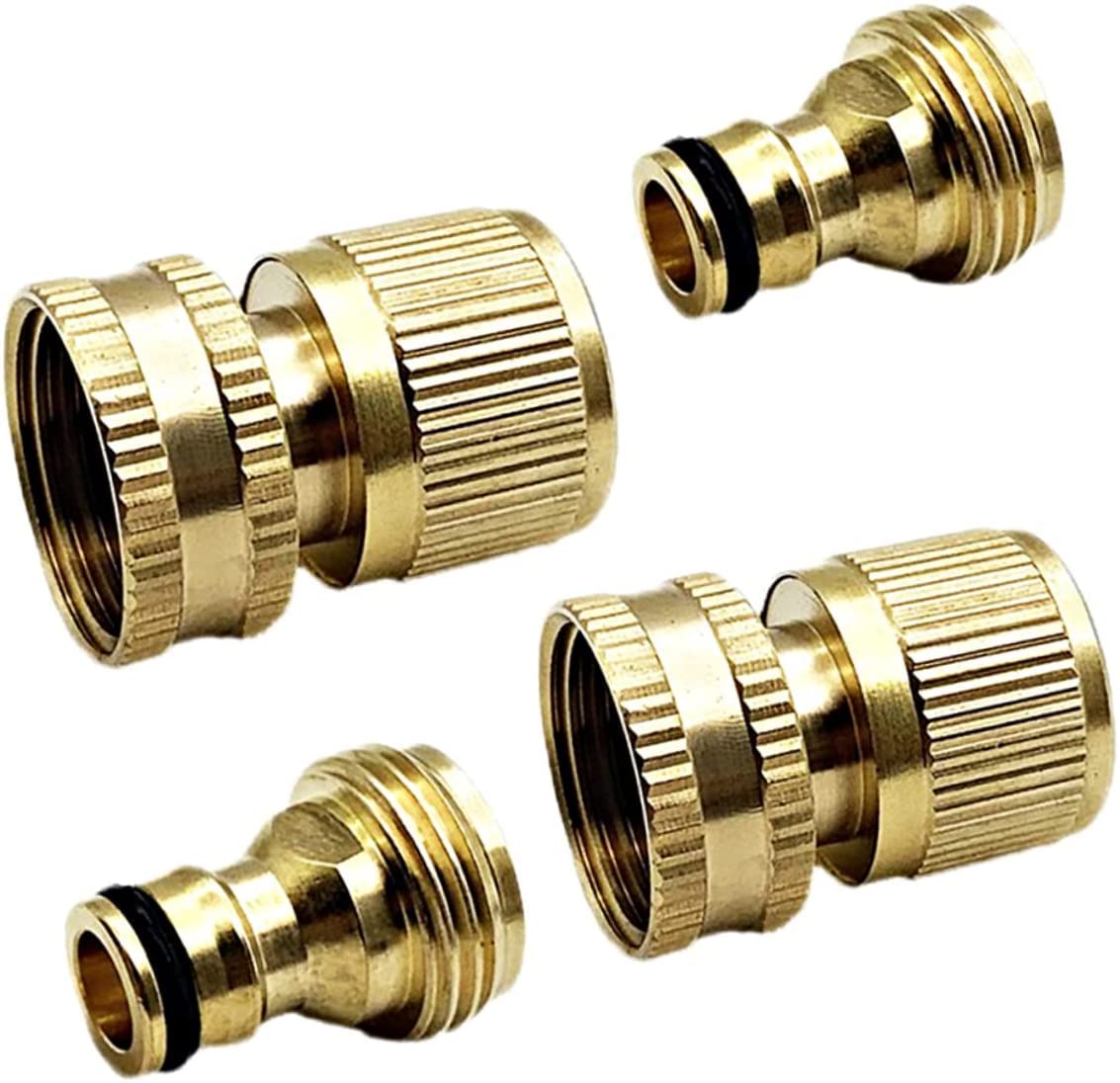 2 Set Raccordo per Tubo dell'Acqua Raccordo per Tubo Flessibile in Ottone Connettore Rapido 3/4 Pollici Connettore Rapido Tubo da Giardino Connettore Rapido Tubo da Giardino Raccordo per Tubo da Gia