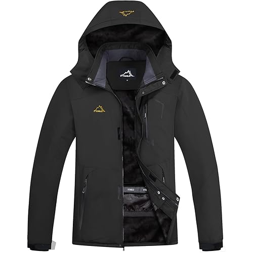 FTIMILD Men's Ski Jacket Waterproof Warm Winter Mountain Windbreaker Hooded Raincoat Snow Jackets