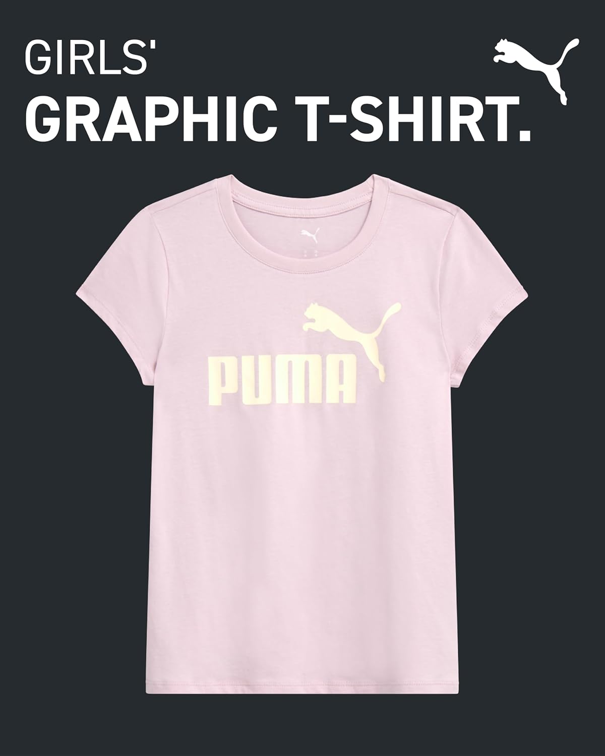 PUMA Girls T-Shirt - Core Logo T-Shirt for Girls - Basic Athletic Crewneck Short Sleeve Tee (7-16) - Image 2