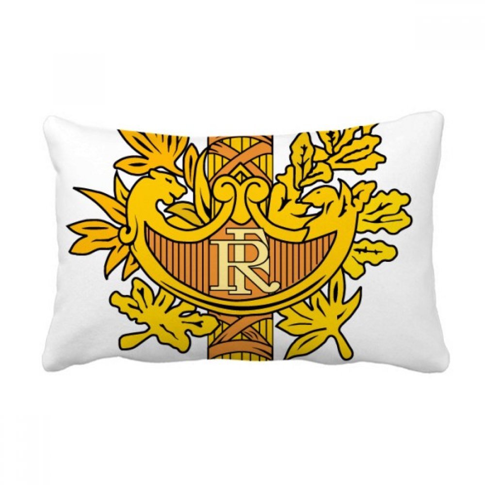 Coussin lombaire emblème national France oreiller de canapé multicolore 16x24 pouces