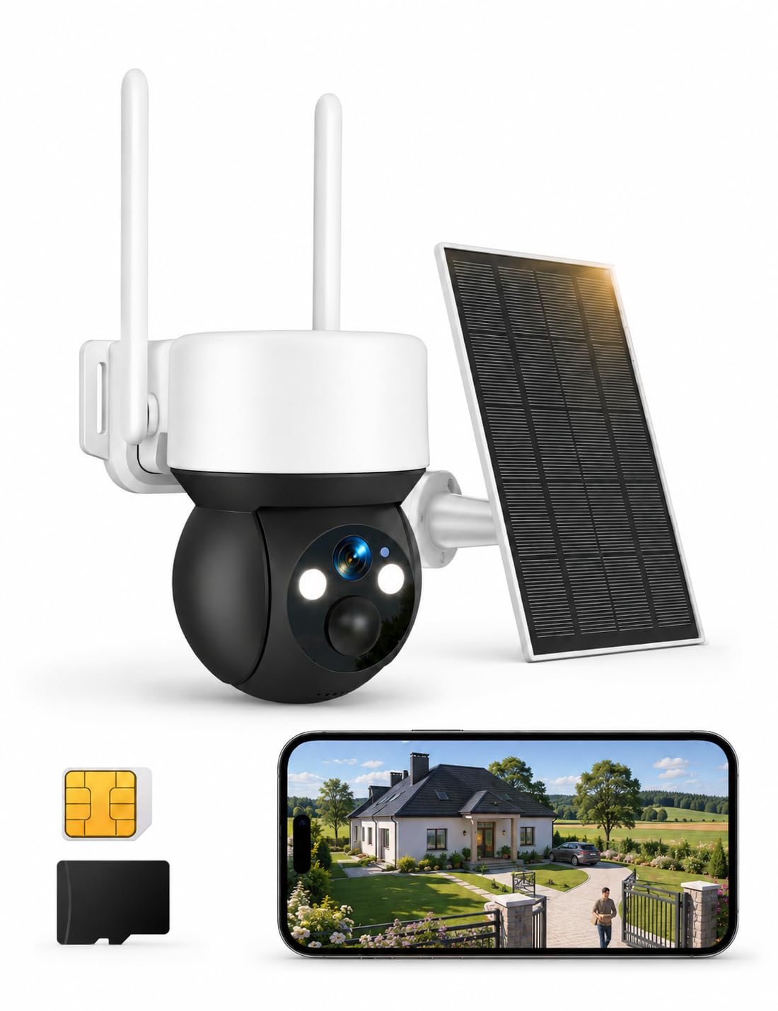 Surfola Fototrappola 4G, Telecamera Solare 2K da Esterno Senza Wi-Fi