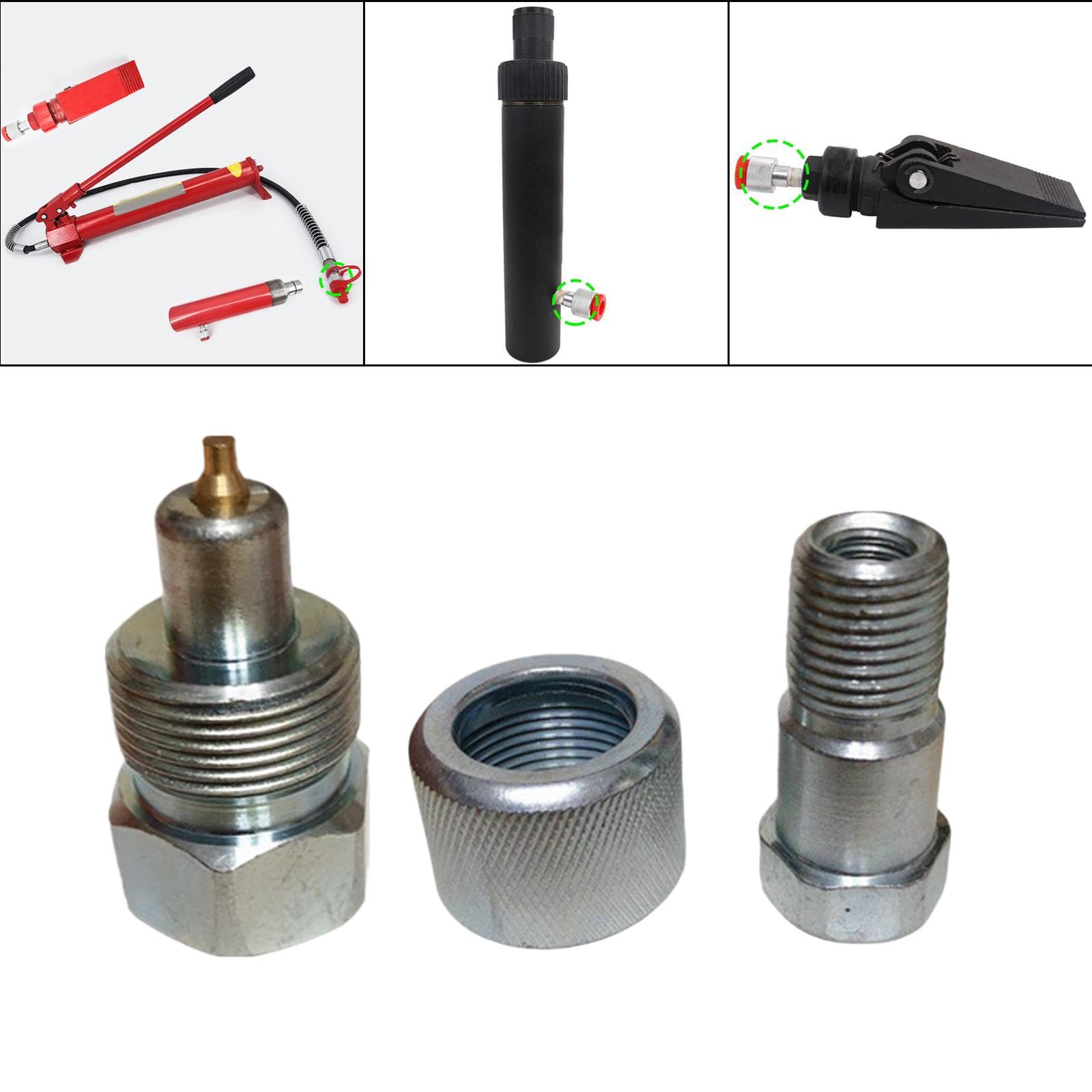 KiBcsLic Hydraulic Jack Coupler Replace Parts Male and Female Accessories Metal Easy to Install Adapter