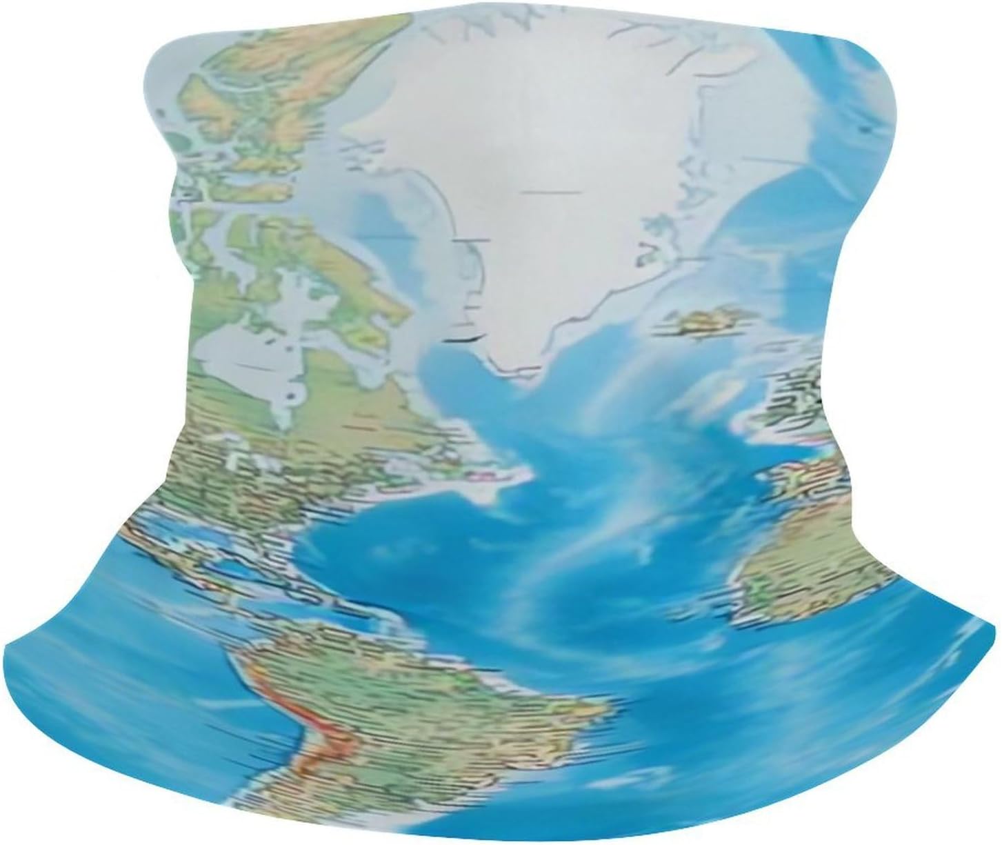 Upf 50+ Fishing Neck Gaiter Sun UV Protection Balaclava World Map Face Mask Cover Breathable Neckerchief Headwear Moisture Wicking Quick Dry for Fishing Running Hiking