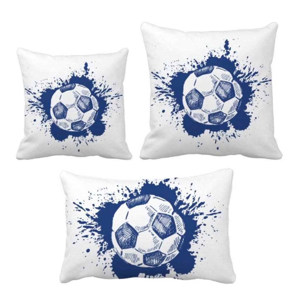 Coussin bleu encre cartoon avec insert pour décoration de canapé maison