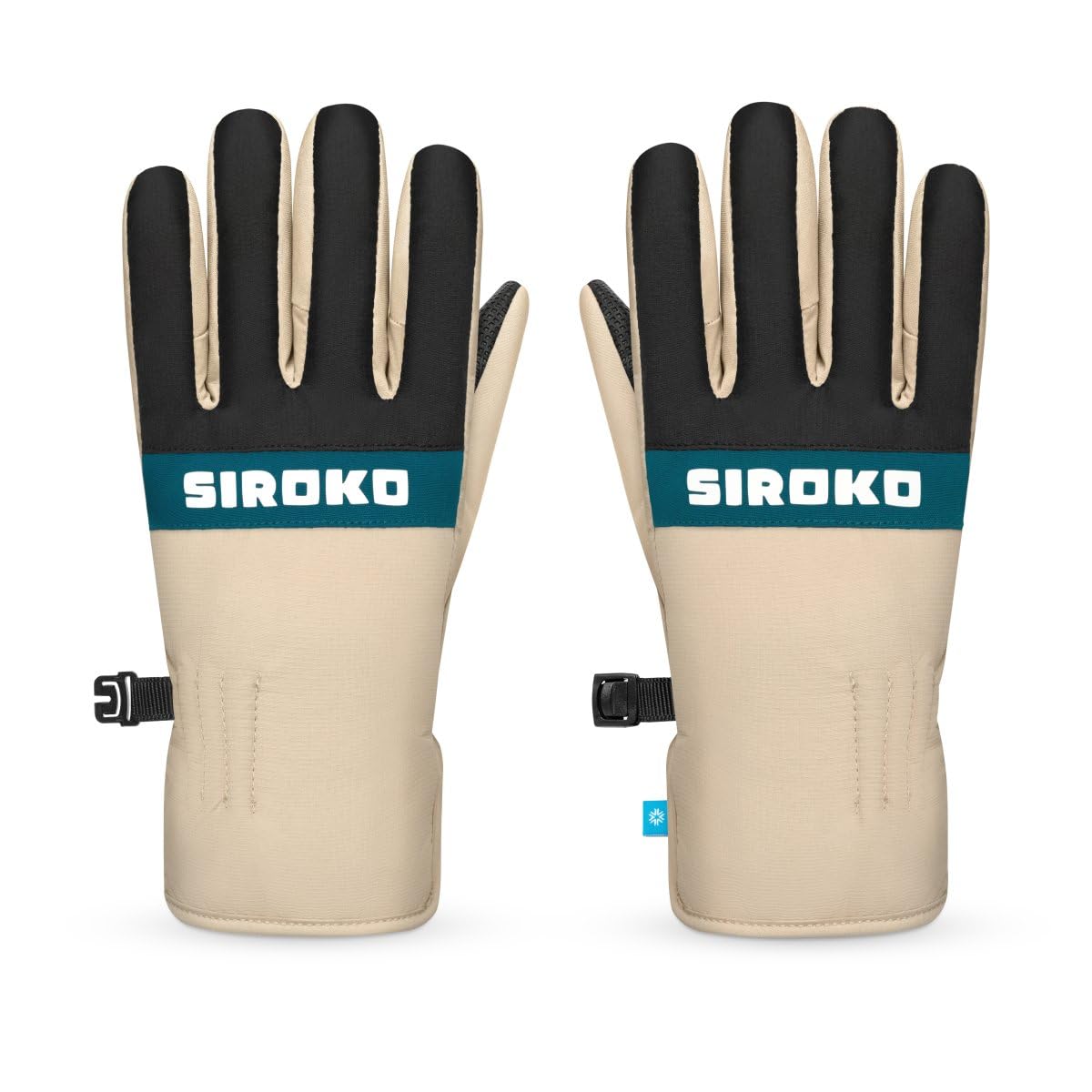SIROKO Guantes térmicos esquí niños esquí y Nieve Whiz Beige