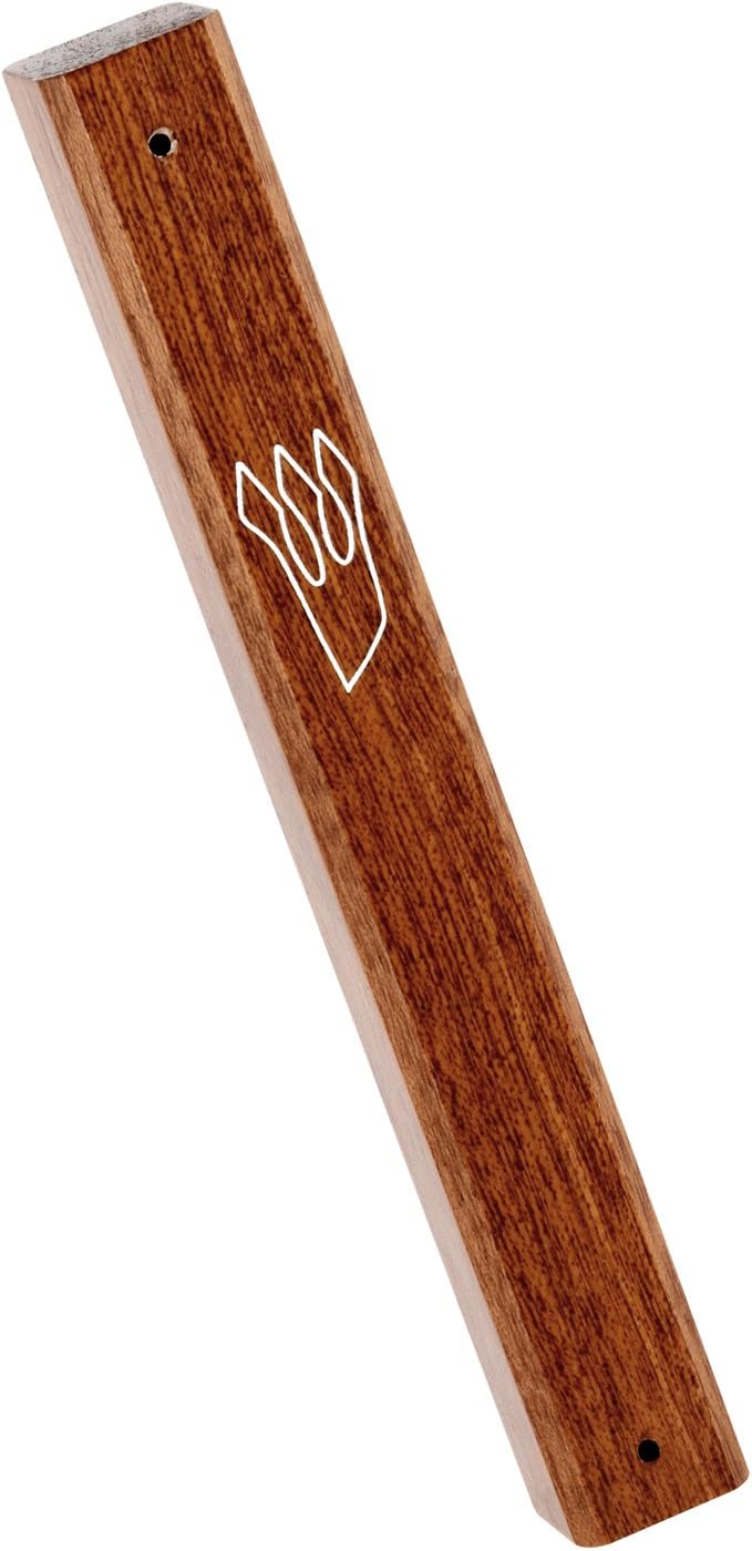 Peer Hastam Classic Wood Mezuzah Case Natural Dark Wood - 4.9" (for up to 4.0" Scroll)