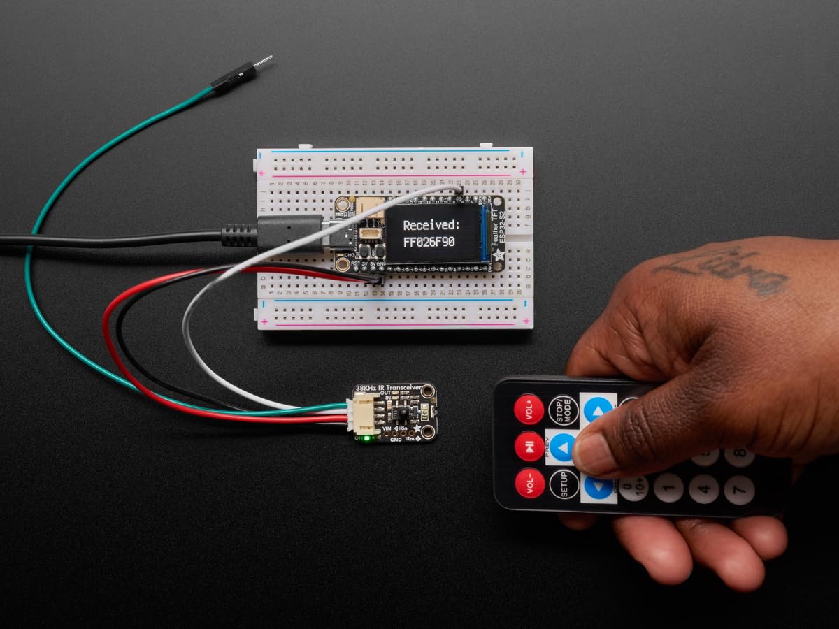 Adafruit Trasmettitore a infrarossi, IR, STEMMA JST PH 2 mm, trasmettitore 940 nm + ricevitore 38 kHz, 5990