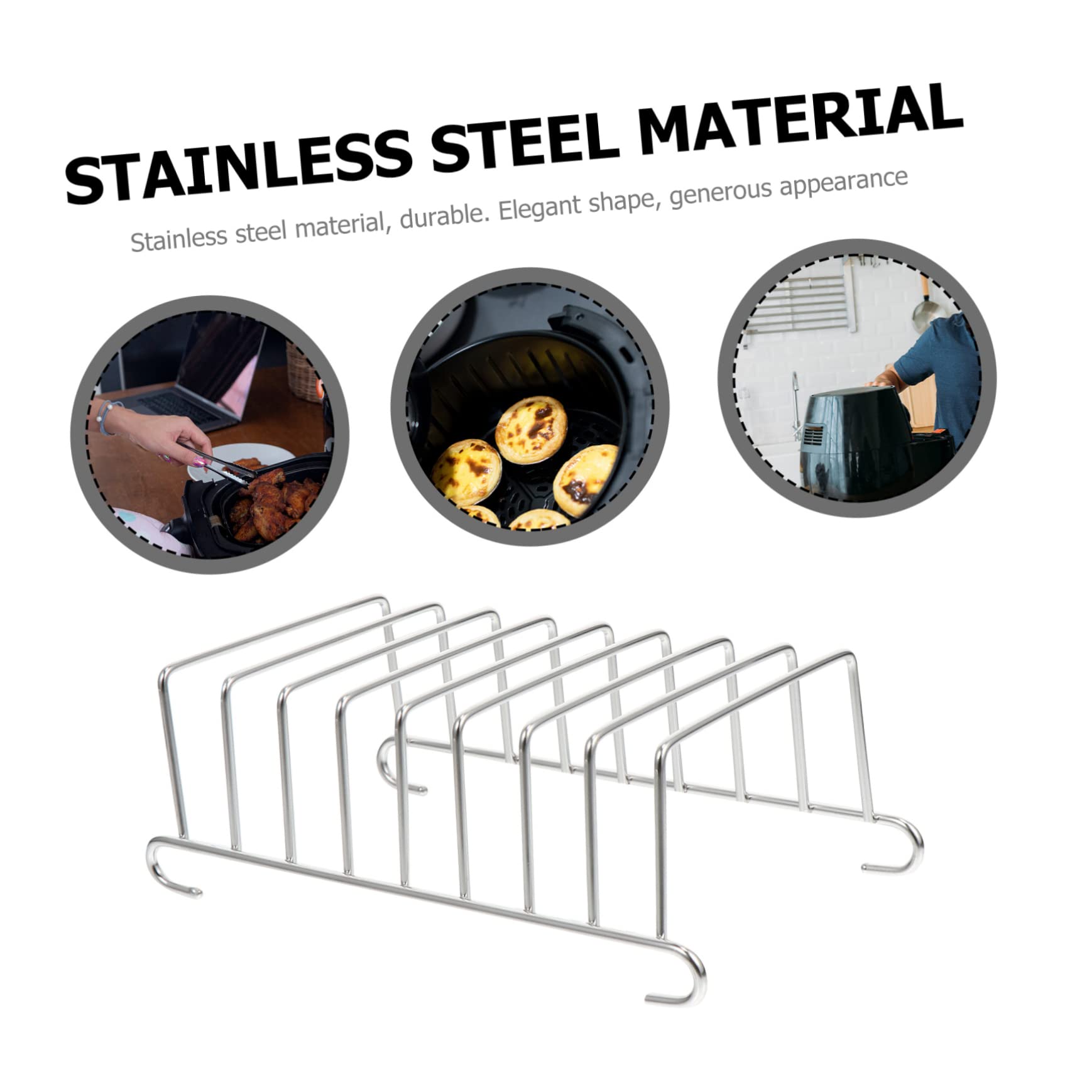 Kichvoe Rejilla Para Freidora De Aire Tostada y Vapor, 2 Piezas, Acero Inoxidable 201ss, Resistente Al Calor, Compatible Freidoras y Ollas a Presión, Accesorios De Cocina Para Hornear y Asar Pan