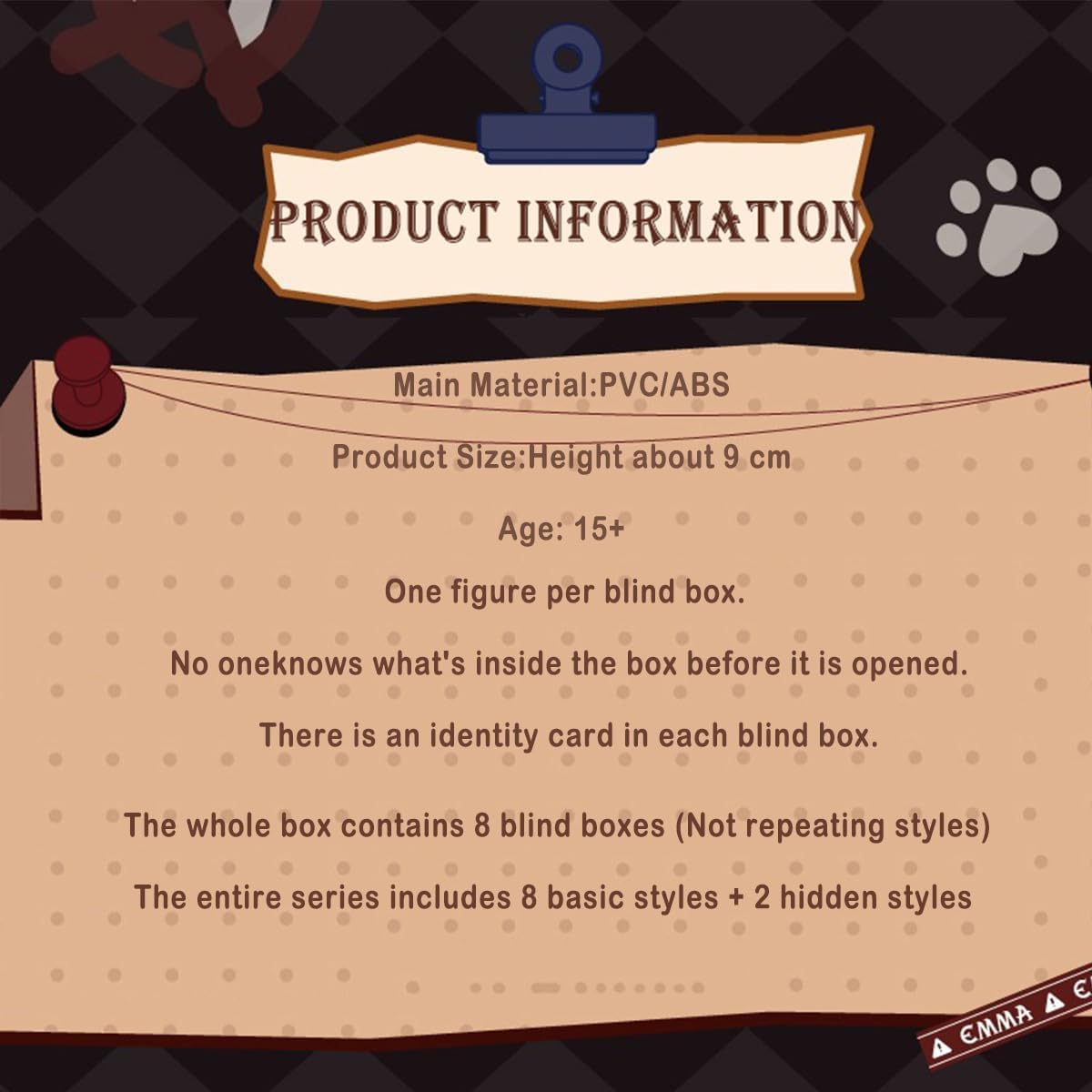 Emma Frostveil Villa Series Blind Box Action Figures Mystery Box Random Toys Cute Birthday Gift Christmas Collectible Toy for Desktop Decoration, Whole Set(8 PCS)