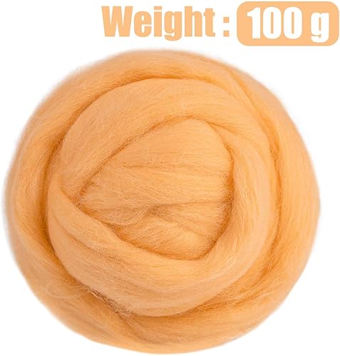 Vista 81 de 3.53 oz lana Roving, suministros de fieltro de lana, lana pura, hilo grueso, hilado de lana giratoria para fieltro de aguja, fieltro húmedo, Blanco