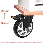 4 Inch Wheel Casters,Set of 4 Heavy Duty,Black Industrial Casters with Brake, Locking Casters for Furniture and Workbench for Cart,Top Plate Swivel Wheels and Load 2200lbs (Two Hardware Kits Include)