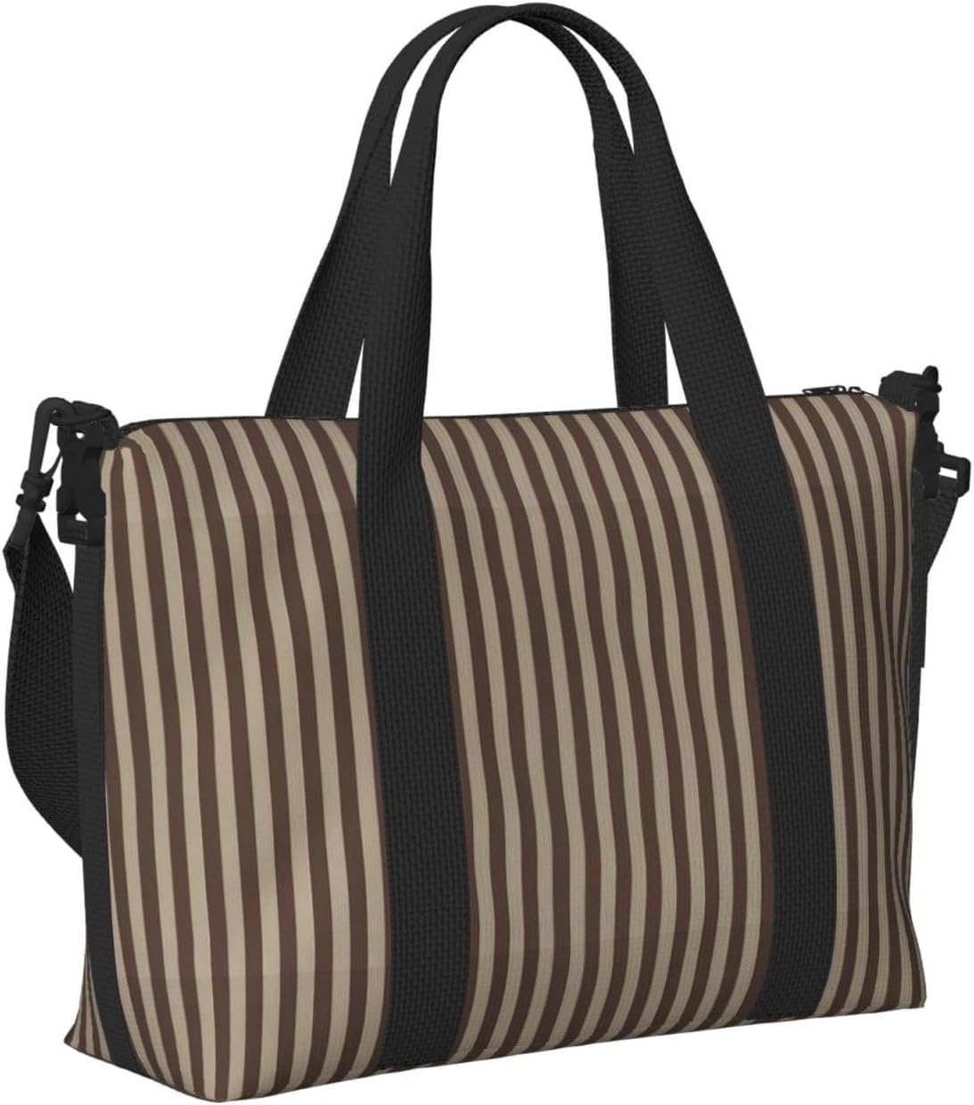 トラベルダッフルバッグ ウィークエンダーバッグ キャリーオン トートバッグ スポーツジムバッグ レディース メンズ ブラウンストリッ