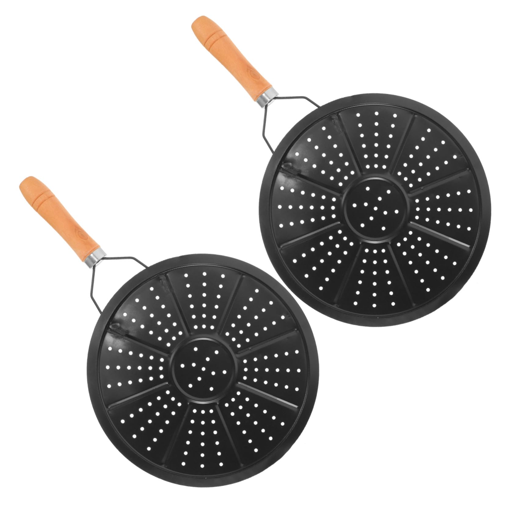 2 Pezzi Sottopentola in Legno e Ferro da 22cm, Protezione da Surriscaldamento e Isolamento Termico per Uso Domestico in Cucina