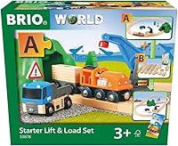 Vista 1 de BRIO Starter Lift&Load Set Wooden Toy Train Durable Child Safe Encourages Creativity Compatible with All Wooden Railway Sets Includes