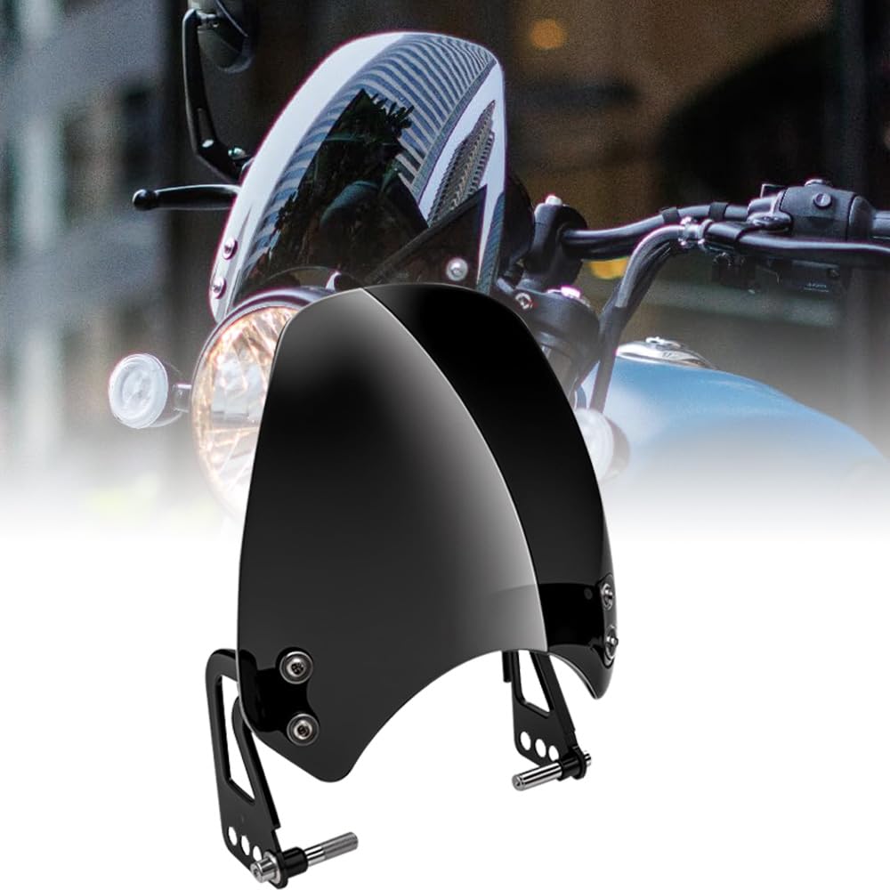 OTO2EYE Hunter 350 Visor Glass | Unbreakable Headlight Bolt Visor | Windshield Protector| Wind Deflector for Bike Styling Fairing Kit (Glass) (Glass Visor)-image-3
