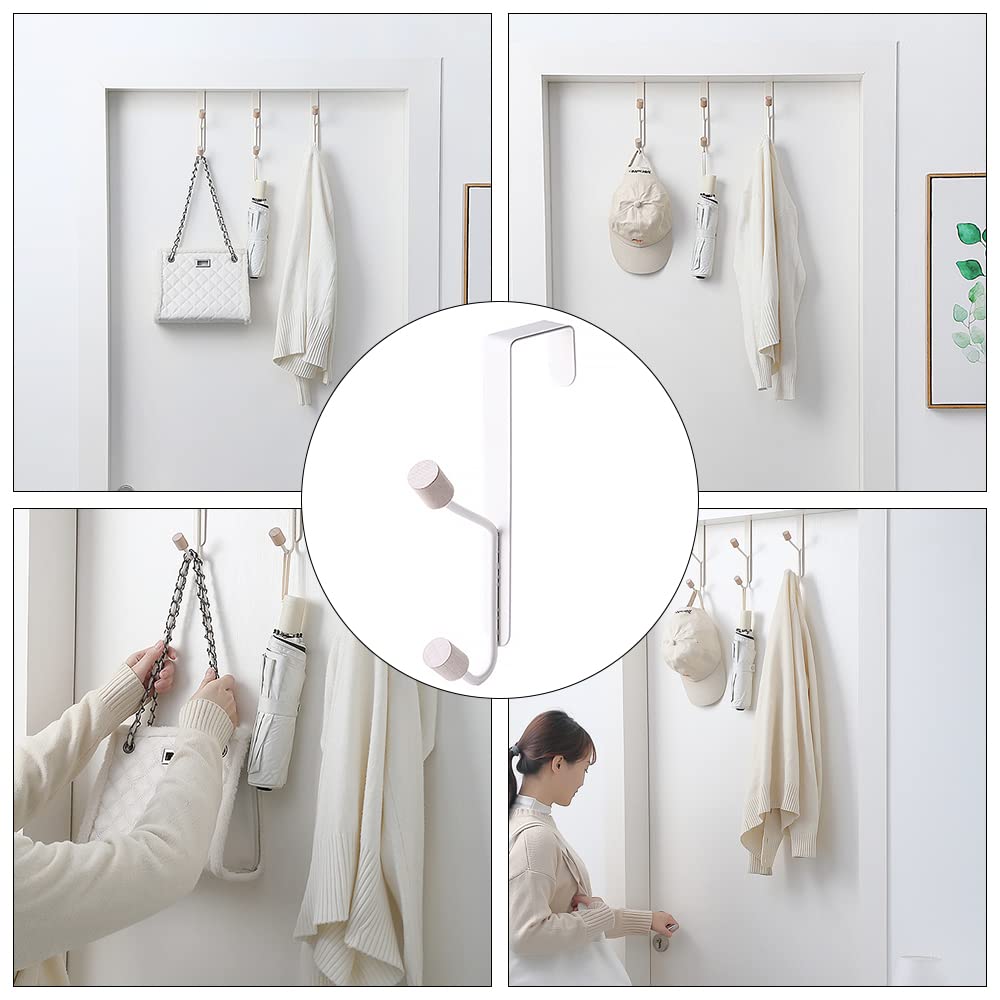 Ganci Pieghevoli Per Porta Geilihome: Metallici E Legno, 2 Pezzi, Antiscivolo, Multiuso - 5