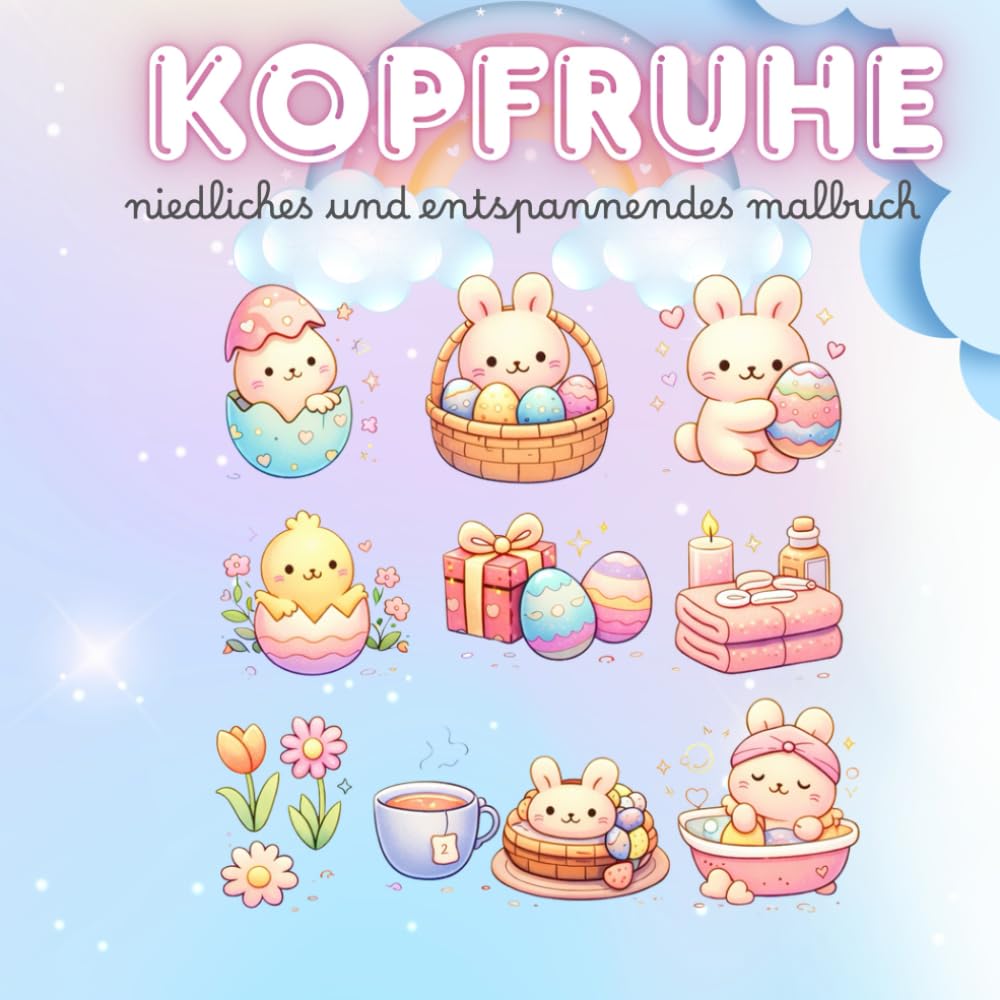 Kopfruhe: niedliches und entspannendes Malbuch