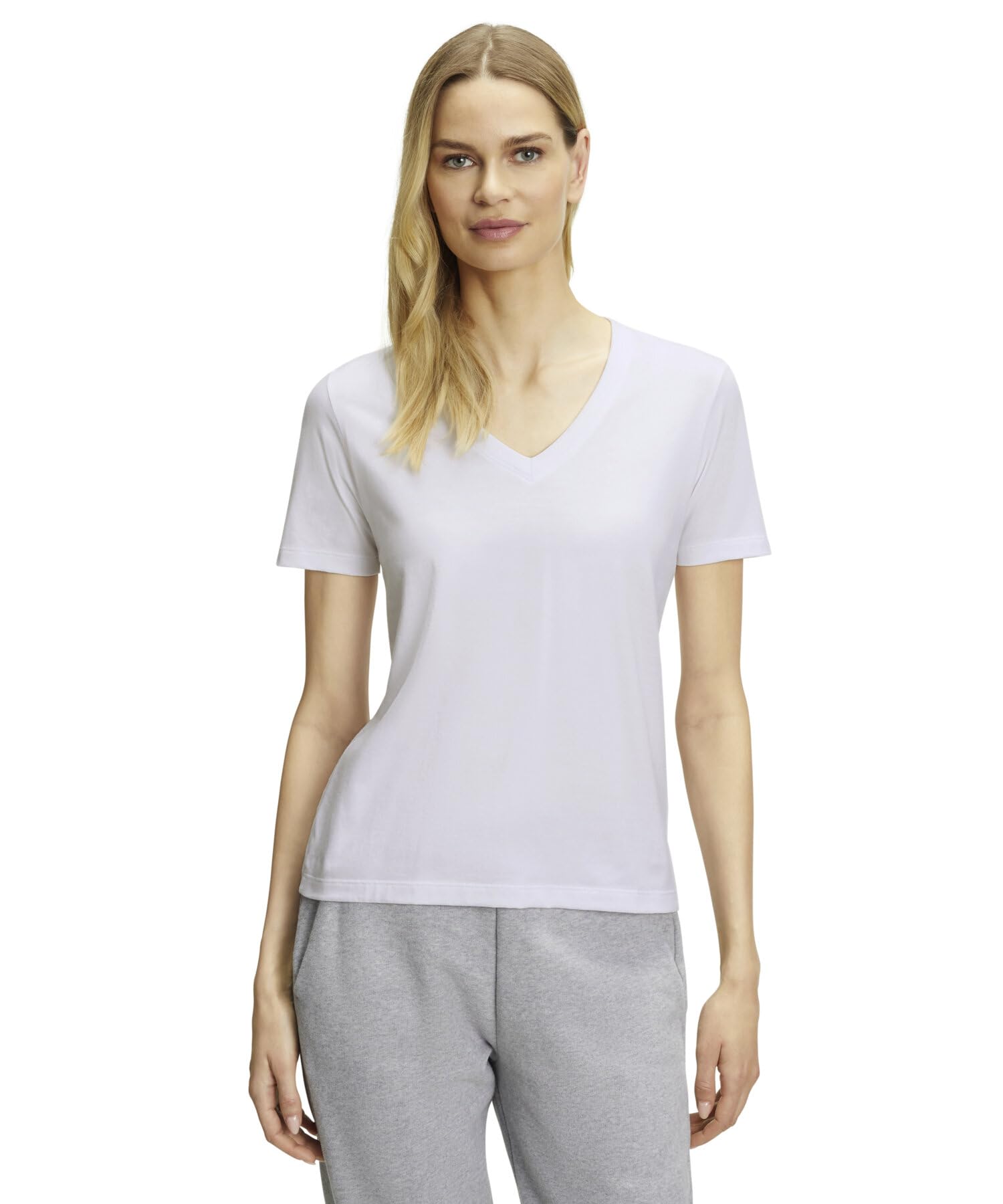 FALKE Mujer Basic V-Neck Camiseta Suave Manga Corta cómoda Ligera Transpirable algodón 1 Pieza