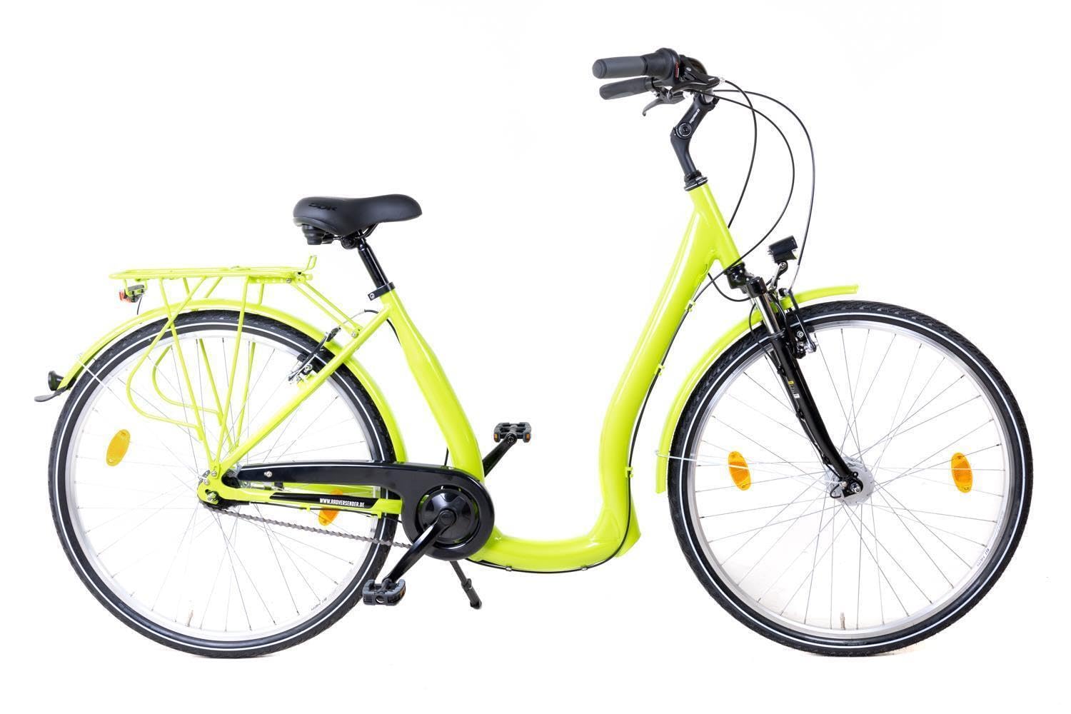 28 Zoll Alu Fahrrad City Bike Damen 7 Gang Nabenschaltung Tiefeinsteiger Hellgrün