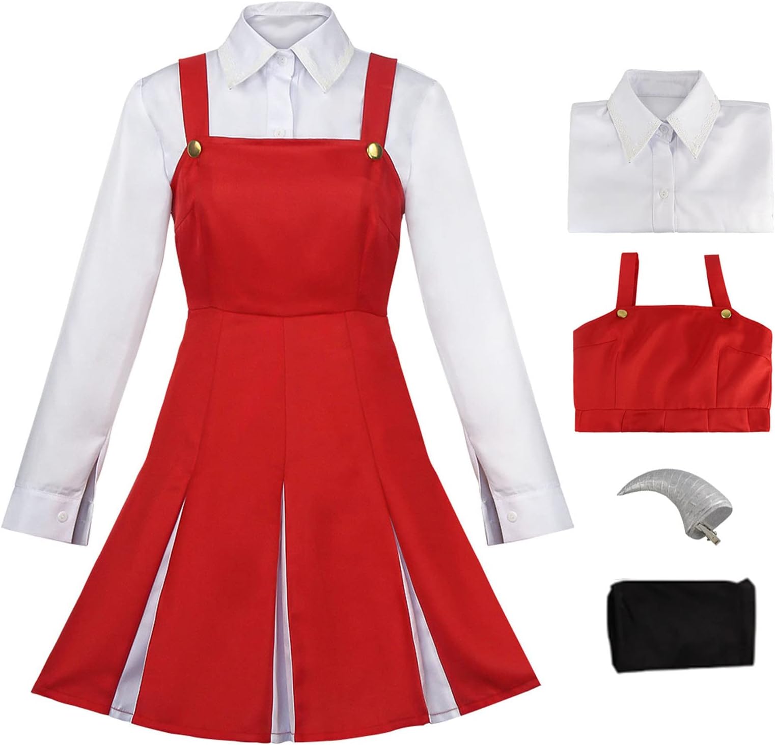 OANWLOY Eri Cosplay Costume Full Set Red Dress Uniform Outfits with Socks for Women Girls