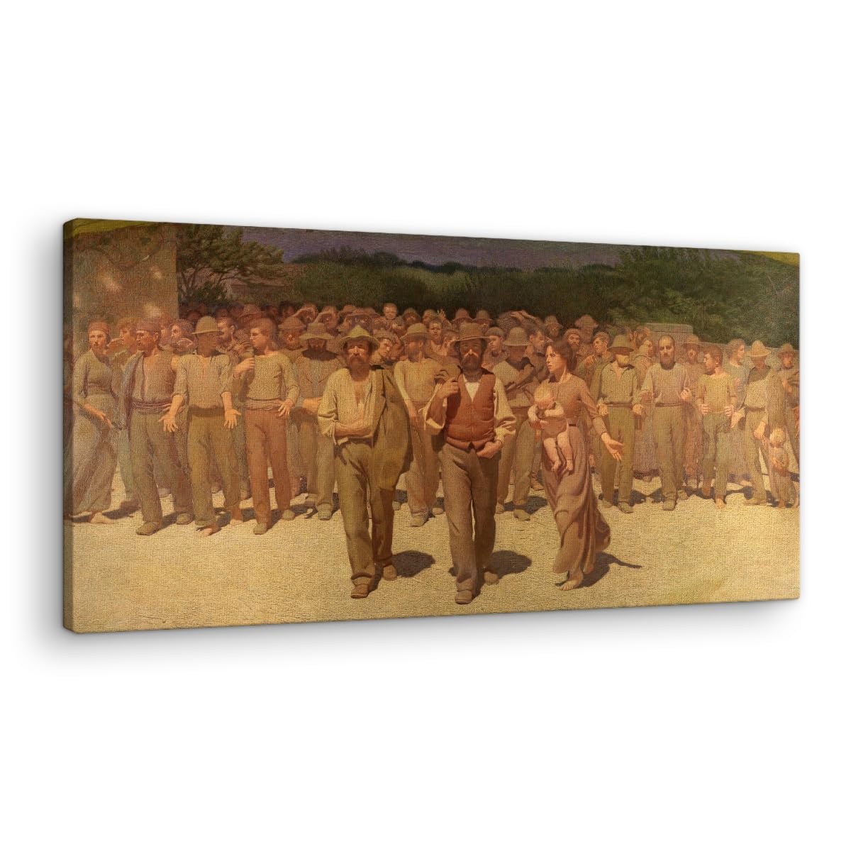 Artenor Quadro Pellizza Giuseppe Il Quarto Stato, 130 x 65 cm - Made in Italy, Quadri Moderni Soggiorno, Camera da Letto, Cucina, Poster da Parete, Decorazioni Casa