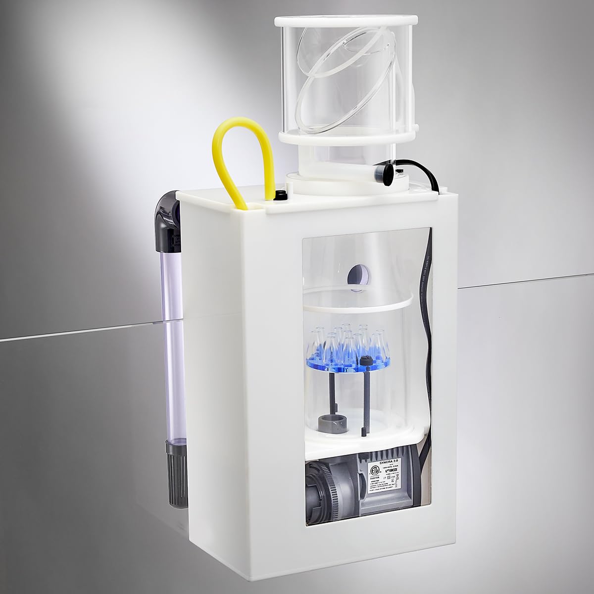 AquaReady Écumoire protéinée à suspendre au dos pour aquariums d'eau salée, filtration jusqu'à 575 litres, à suspendre à l'extérieur, filtration réglable, pompe ultra silencieuse, design compact et