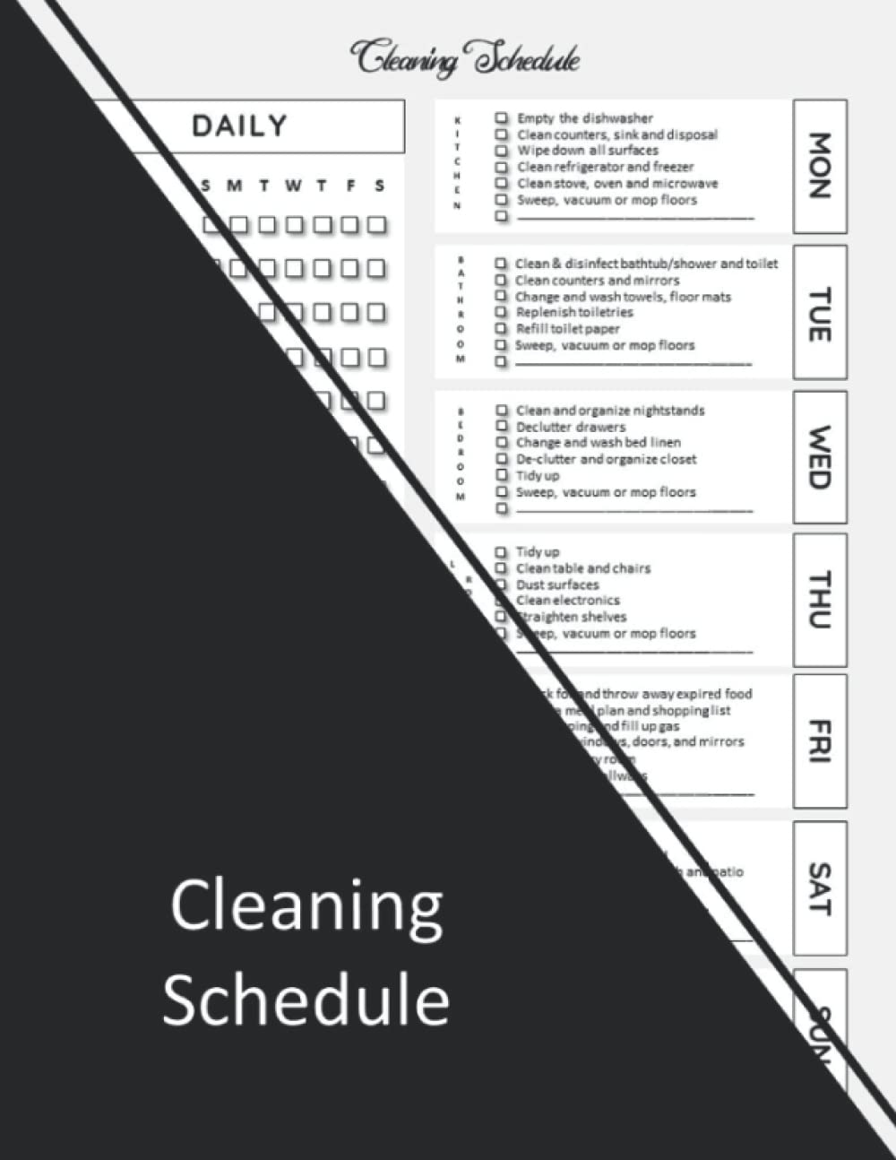 Buy Cleaning Schedule and Checklist Log Book Manage Household I Daily
