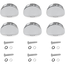 MAXCHEER 6PCS Metal Big Square Shape Guitar Tuning Peg Tuners Machine Head Replacemen Buttons knob Handle Tip Chrome Semicircle