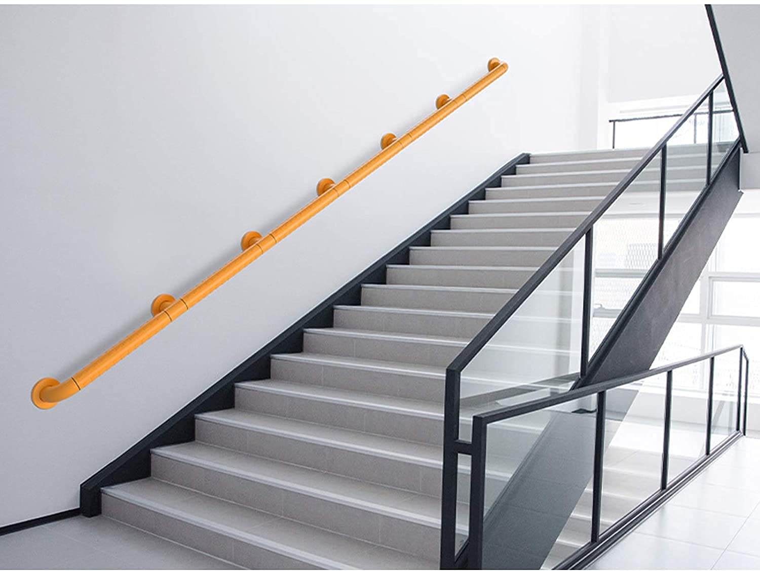 Supports de rampe pour escaliers intérieurs et marches extérieures en kit inox de 40 cm