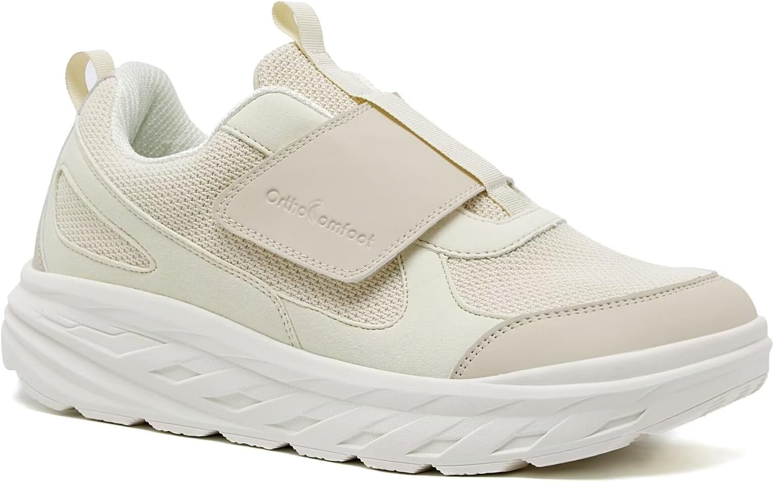 OrthoComfootMen's Orthopedic Diabetic Wide Walking Shoes: Comfortable Plantar Fasciitis Fashion Sneakers with Arch Support, Casual Hammer Toes Swollen Tennis Work Sports Shoes for Heel and Foot Pain Relief