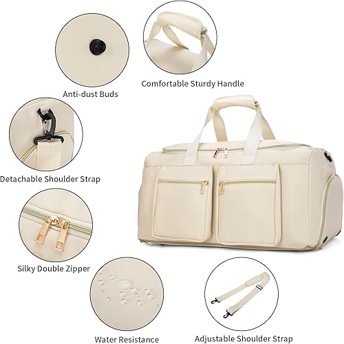 Miniatura 3 de Bolsa de lona con compartimento para zapatos, bolsa de viaje de noche, bolsa de transporte, bolsa de gimnasio, bolsa de deporte, bolsa de fin de