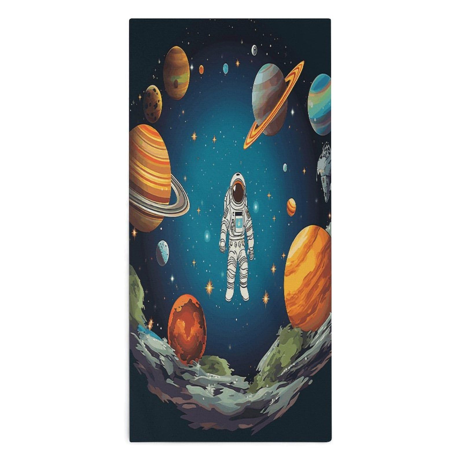 YUXBVKRS Outer Space Rocket Astronaut Hand Towels for Bathroom 14x29 Inch