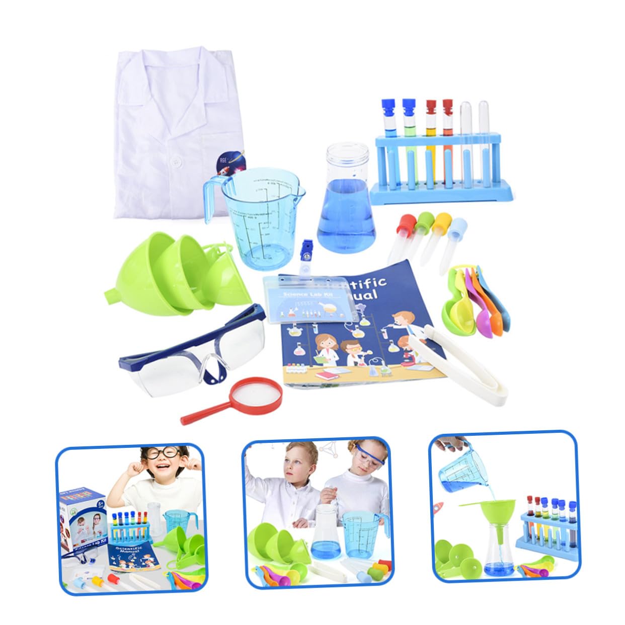 Kit de Experimentos Científicos para Niños de Plástico, 1 Juego | Juego de Química, Laboratorio para Niño y Niña, Ciencia Infantil, Aprendizaje Práctico Color Aleatorio