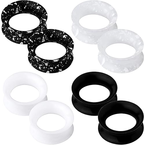 OUFER 8PCS Silicone Ear Gauges Flexible Ear Tunnels Plugs Stretchers Expander Double Flared Flesh Ear Piercing Jewelry for Women Men