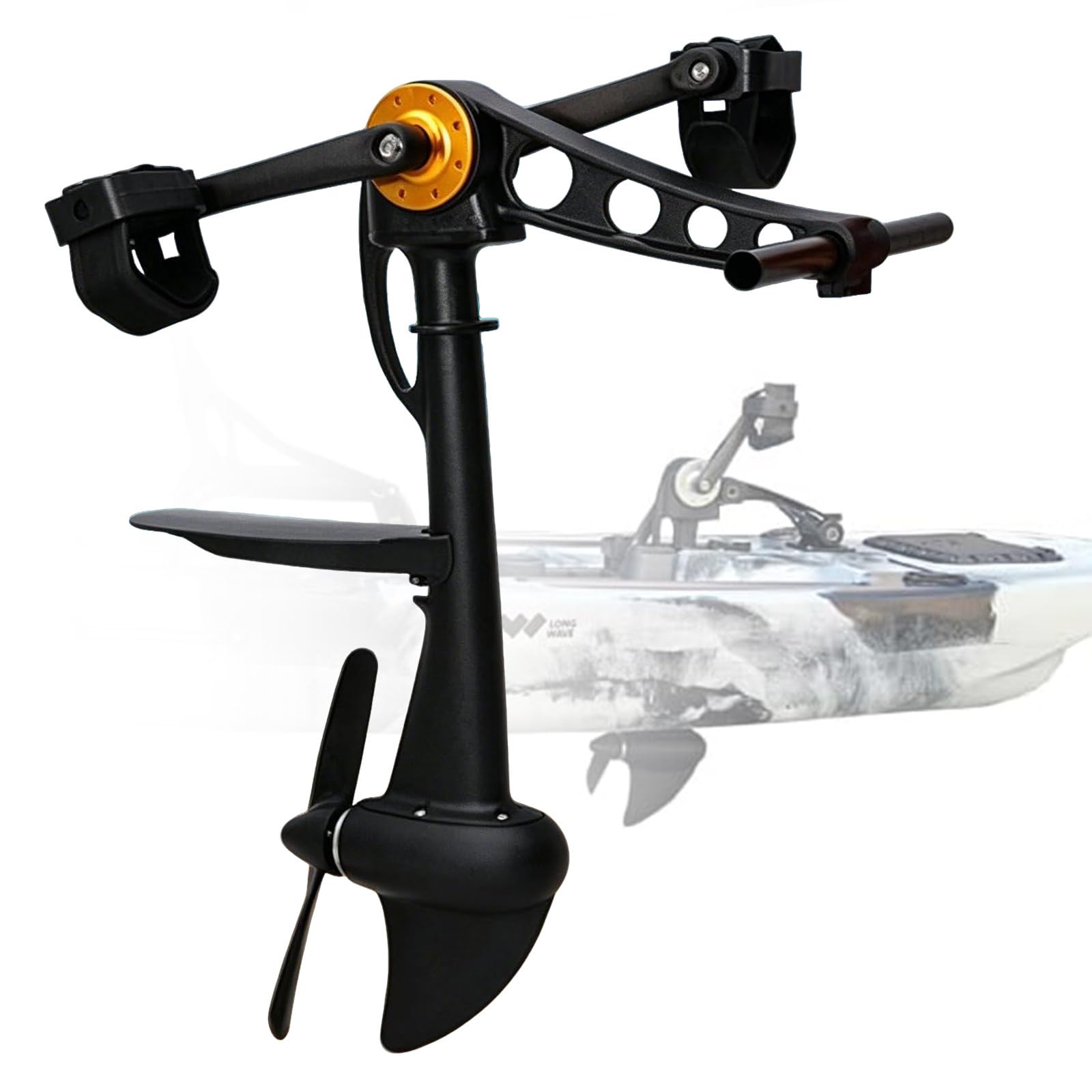 Kayak Foot Thruster, Switchable Left/Right Mount, Anti-Slip Clip Foot Cages，5–8 km/h (3.1–5 MPH), Max Load 200 kg (440 lbs), Lightweight Only 7 kg (15.4 lbs), Compact 72×40×15 cm (28.3×15.7×5.9”)