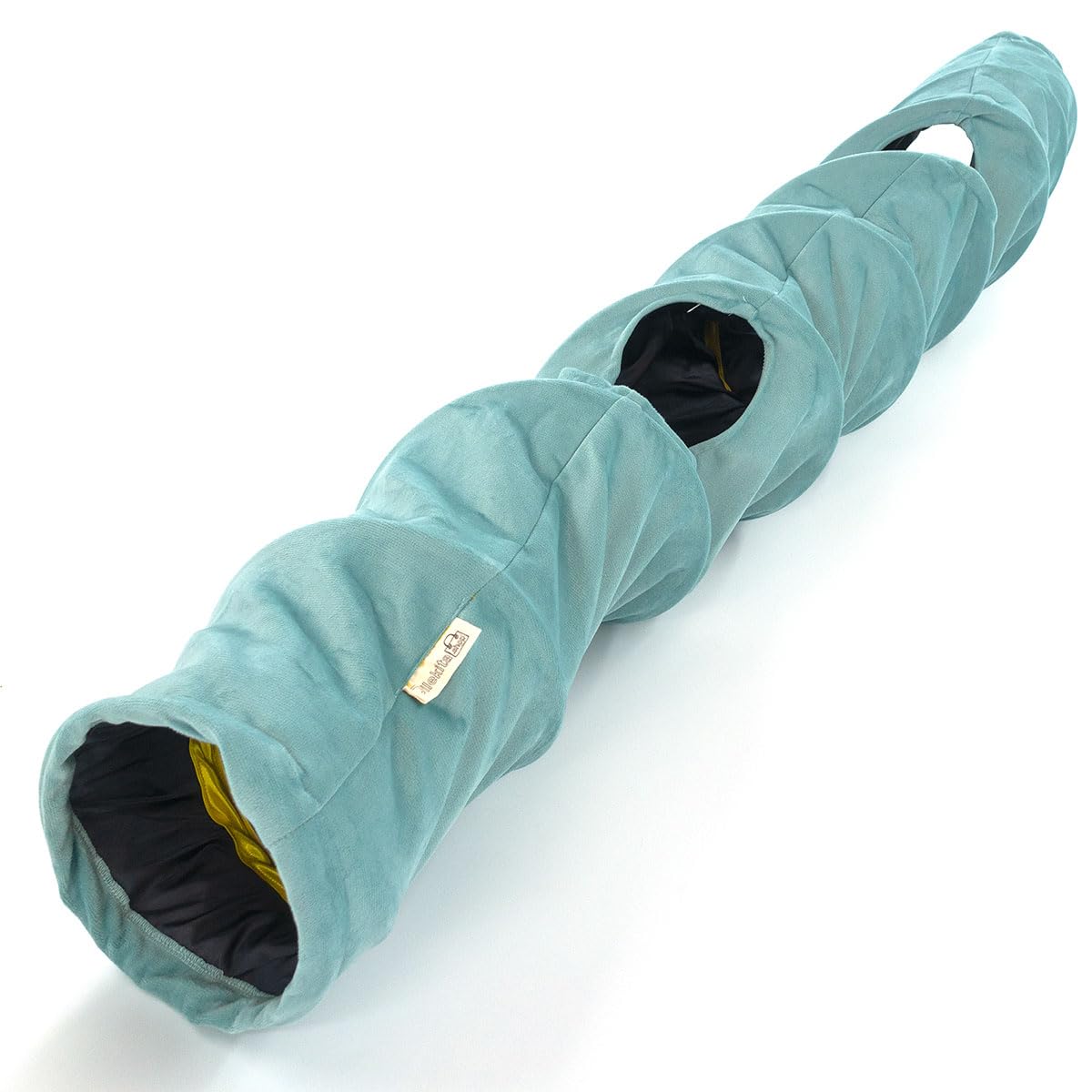Dilekita - Velvet Fabric - Foldable/Collapsible - 140x25 cm (55.12x9.84 Inches) Cat Tunnel (Baby Blue)