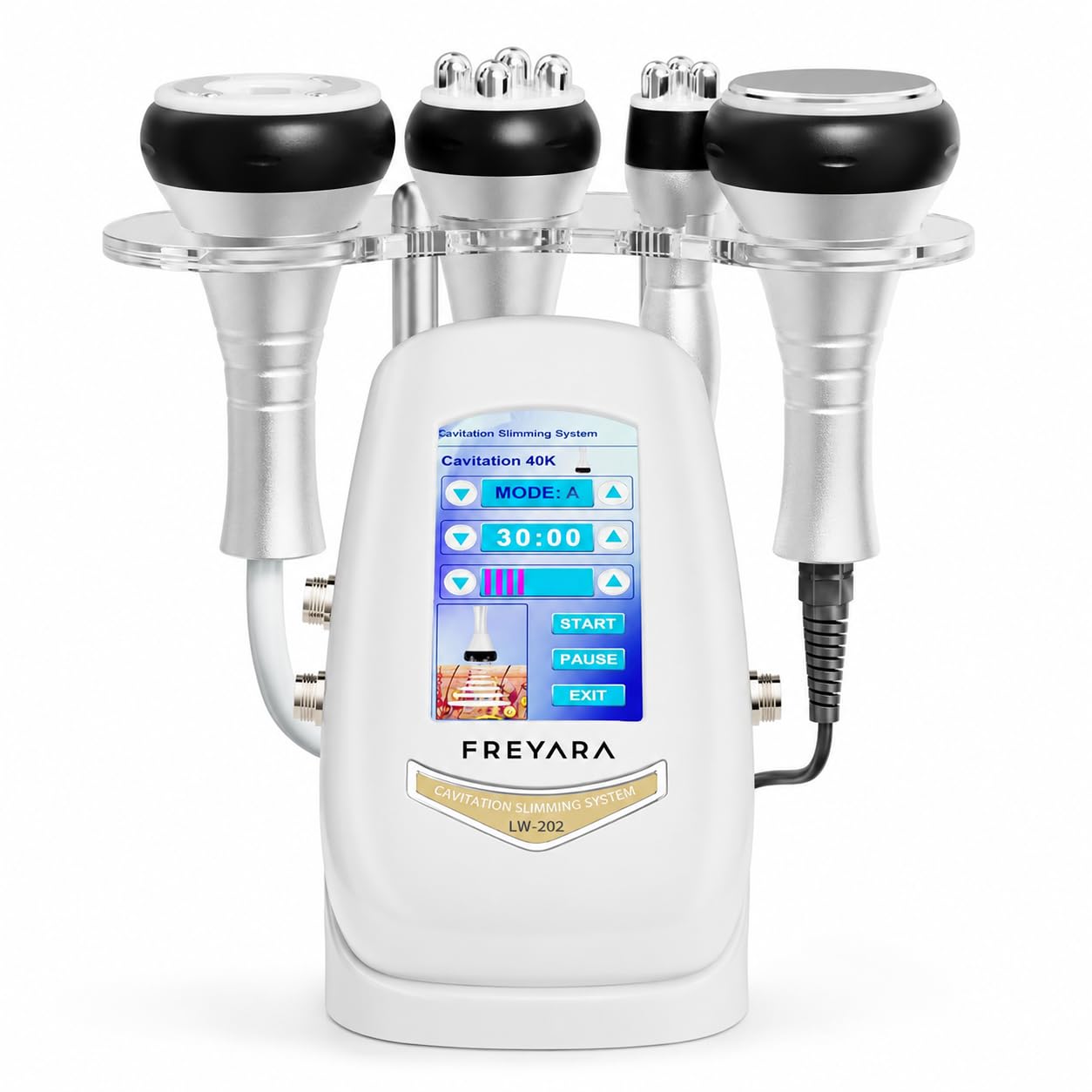 Freyara 4-in-1 40K Ultrasonic Radio Macchina Cavitazione Radiofrequenza Dispositivo Bellezza Corpo Viso Braccia Vita Pancia Gambe