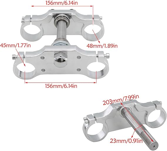12mm Axle 630mm Front Forks Shock Suspension with 45mm/48mm Triple Tree Clamp, Mini Bike Front Forks for Pit Bike CRF50 70cc 90cc 110cc 125cc Monkey Bike