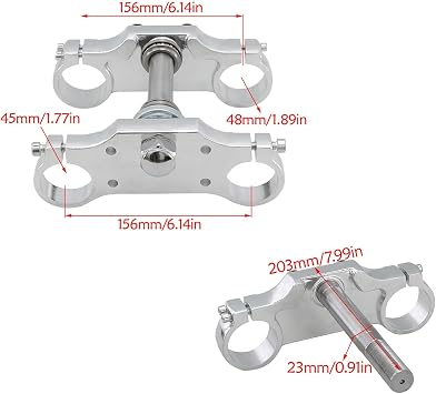 12mm Axle 630mm Front Forks Shock Suspension with 45mm/48mm Triple Tree Clamp, Mini Bike Front Forks for Pit Bike CRF50 70cc 90cc 110cc 125cc Monkey Bike