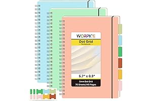 WORPICE Bullet Dotted Notebook - 3 Pack A5 Dotted Journal