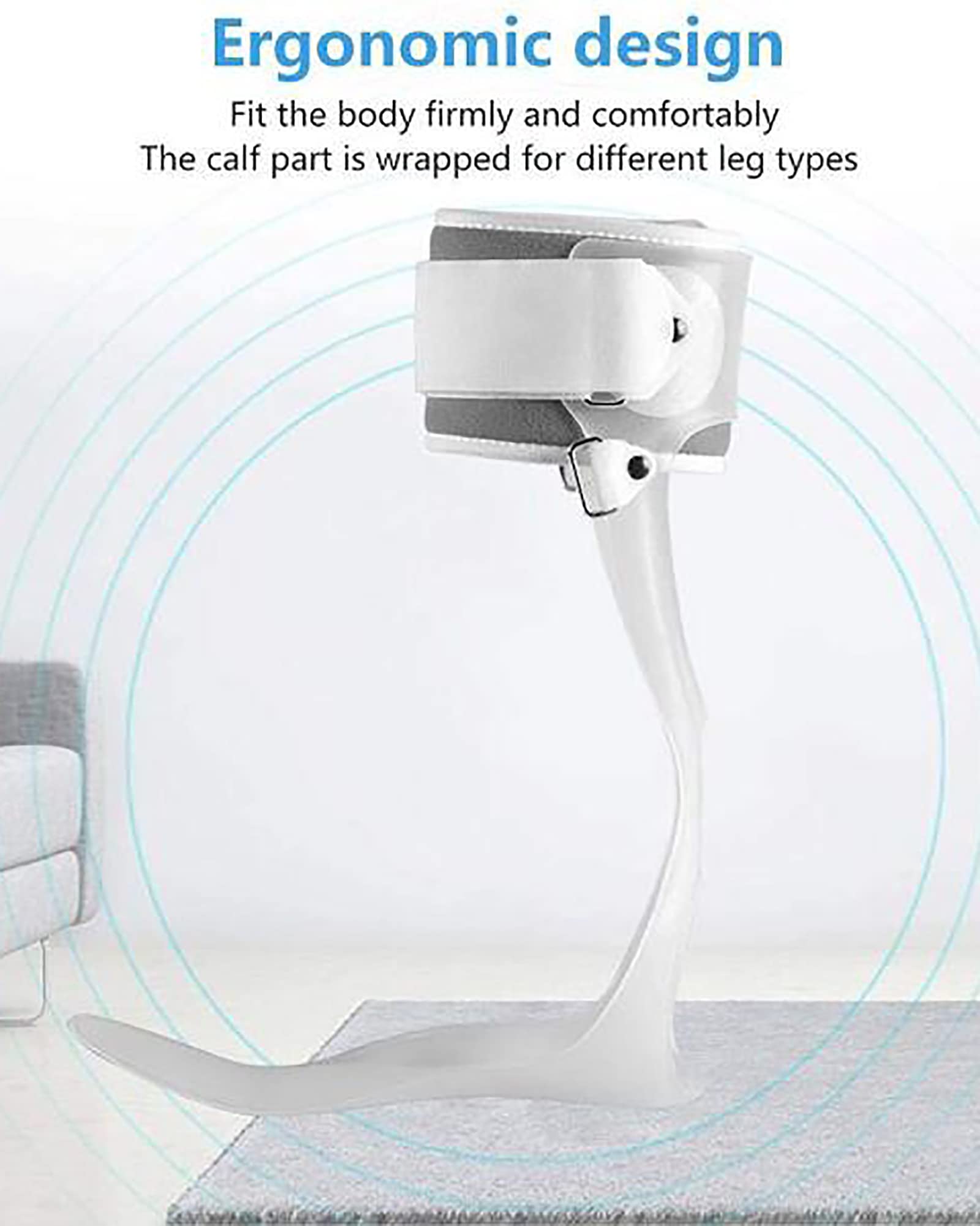 Inmovilizador de pie caído, Soporte de Tobillo, férula para varo valgo, Bota elástica para aliviar la presión, Derecha, XL