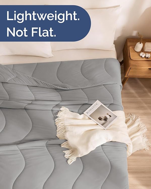CGK Cooling Comforter Twin - Summer Blanket - 60x90 (Light Grey) by CGK Unlimited - Used condition - Image 4