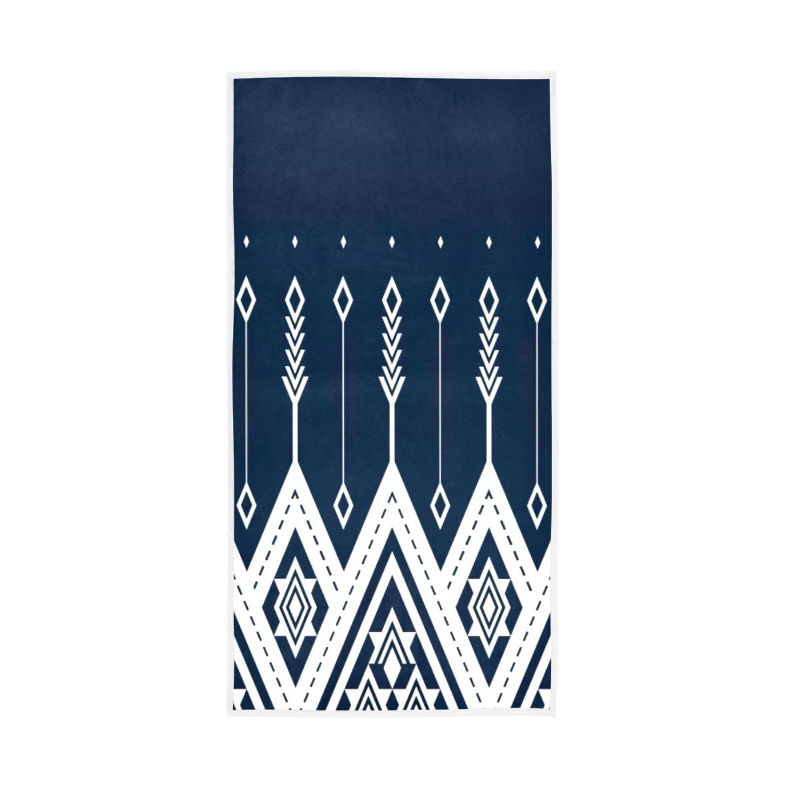 HUYGD Repeating Design Geometric Towel, 15 x 30 Inches, Spa Towels for Facials Hand Towels Spa