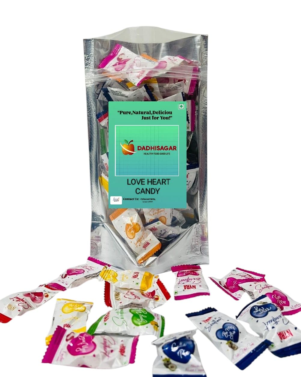 DADHISAGAR Love Heart Mixed Fruit Flavoured Candy Mix Fruit Flavored (250gm(pack of1))-picture-28